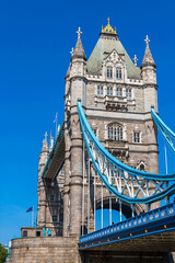 Tower Bridge in London on a warm sunny spring day.