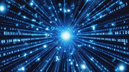 Fototapeta premium Exploring the depths of cyberspace a glowing network of lines in a virtual environment