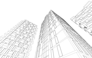 Fototapeta premium Abstract modern architectural 3d illustration