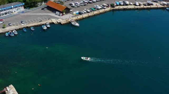 Aerial view to a sea town Tsarevo, Burgas, Bulgaria