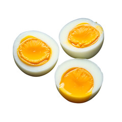 A Culinary Delight Sliced Boiled Eggs Perfect for Snacking or Meal Preparation on Transparency