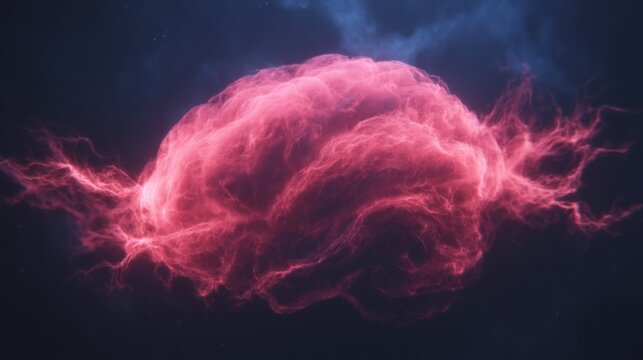 Abstract pink brain nebula cosmic energy mind - Powered by Adobe