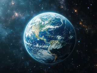 Fototapeta premium Digital Connectivity and Global Networking Concept on Earth