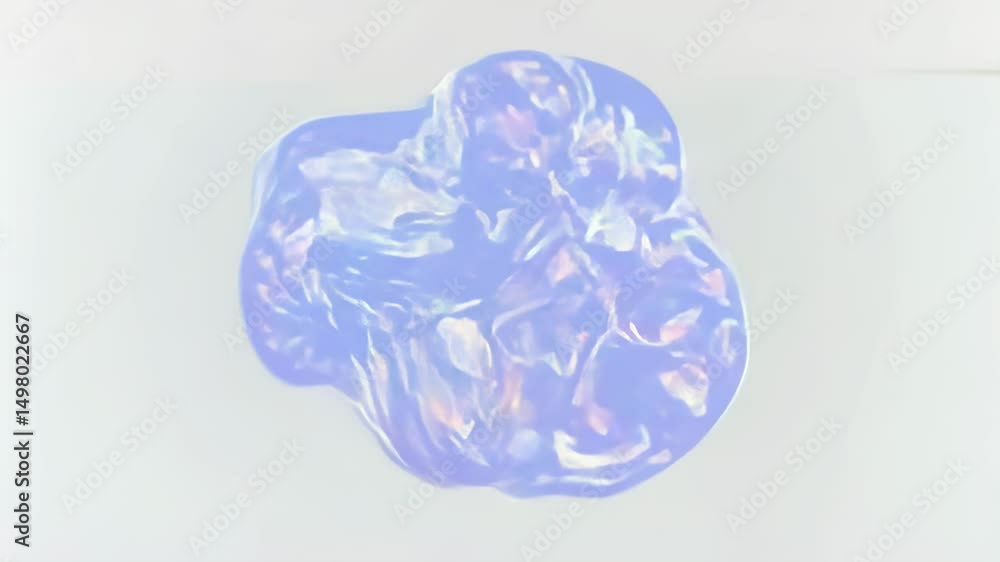 Poster abstract liquid animation iridescent blue blob