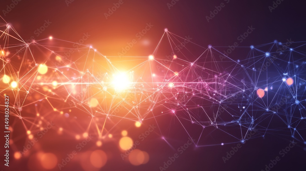 Poster exploring a glowing cyberspace environment grids abstract in a futuristic digital realm