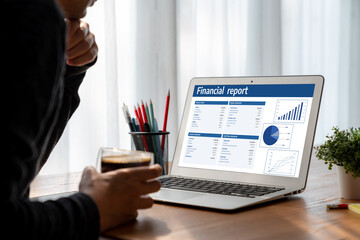Business data dashboard provide business intelligence analytic for marketing strategy planning...