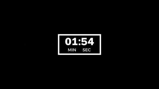 two minutes circle countdown timer, 2 minute countdown animation, animation of two minutes countdown on a transparent background.	