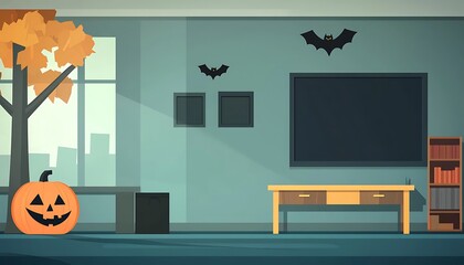Halloween themed room interior
