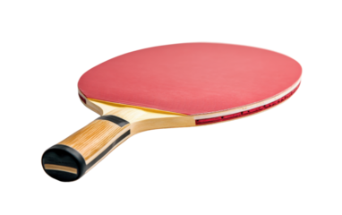 Red and white ping pong paddle