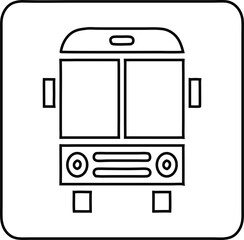 Obraz premium Bus outline vector symbol button for web design and travel business service illustration