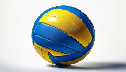 Fototapeta premium blue and yellow volleyball rotating on white background