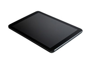 Black tablet computer on black background
