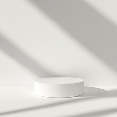 Minimalist podium display stage on white background