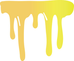 Illustration of yellow honey flowing in smooth curved streams with a gradient from orange to bright yellow.