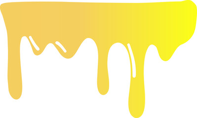 Illustration of yellow honey flowing in smooth curved streams with a gradient from orange to bright yellow.