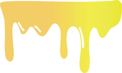 Illustration of yellow honey flowing in smooth curved streams with a gradient from orange to bright yellow.