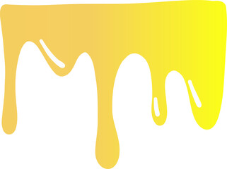 Illustration of yellow honey flowing in smooth curved streams with a gradient from orange to bright yellow.