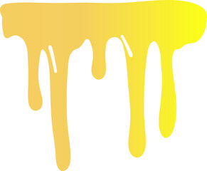 Illustration of yellow honey flowing in smooth curved streams with a gradient from orange to bright yellow.