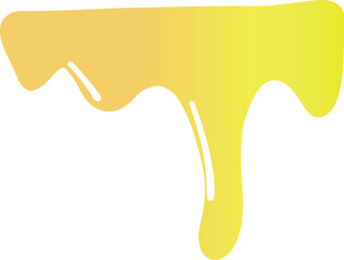 Illustration of yellow honey flowing in smooth curved streams with a gradient from orange to bright yellow.