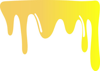 Illustration of yellow honey flowing in smooth curved streams with a gradient from orange to bright yellow.