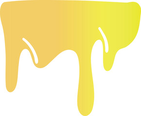Illustration of yellow honey flowing in smooth curved streams with a gradient from orange to bright yellow.