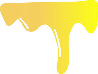 Illustration of yellow honey flowing in smooth curved streams with a gradient from orange to bright yellow.