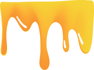 Illustration of yellow honey flowing in smooth curved streams with a gradient from orange to bright yellow.