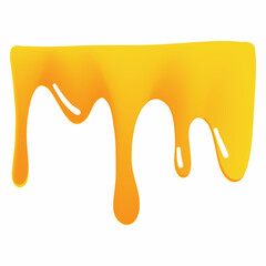 Illustration of yellow honey flowing in smooth curved streams with a gradient from orange to bright...