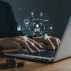Fototapeta premium Know Your Customer KYC Compliance Online Verification Process