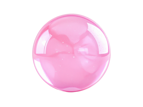 Close up of a pink translucent sphere  isolated on white background.png isolated on transparent background 