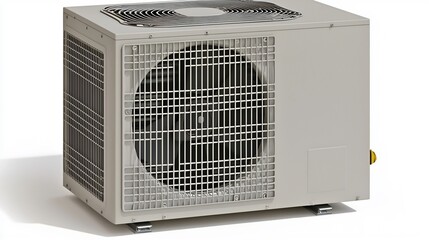 Isolated 3D render of personal air conditioner unit with adjustable vents studio lit on white background