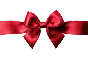 Fototapeta premium Elegant red satin ribbon bow on black background