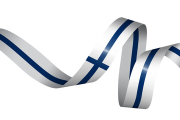 Obraz premium Set of flag ribbon with colors of Finland for independence day celebration decoration