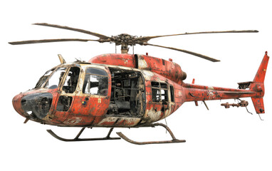 Naklejka premium Red and black helicopter on transparent or white background