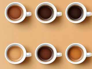 Variety of Coffee Cups in Different Shades