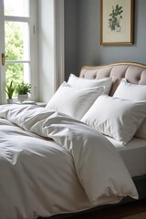 Luxurious bedding cushion, plump and inviting, perfect for adding comfort and style to any bedroom  Available in a range of colors and fabrics ,  breathable,  contemporary,  interior design