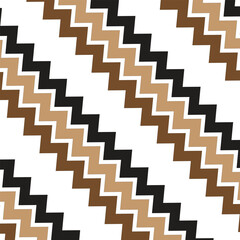 modern black ,golden, brown colour diagonal zig zag line pattern with white background