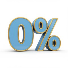 Zero percent symbol illustration on white background