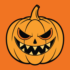 Spooky jack o lantern face vector illustration perfect for halloween designs and decor