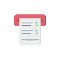 Here is an illustrative shopping receipt icon that is perfect for various ecommerce and financial applications. It prominently features dollar signs and showcases a clear, userfriendly design