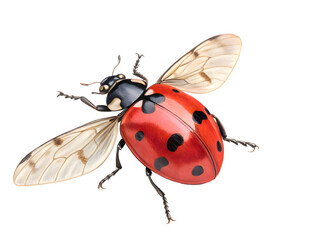 A ladybug on white background