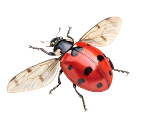 A ladybug on white background