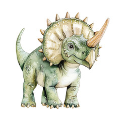 Cute Triceratops Illustration with Detailed Features