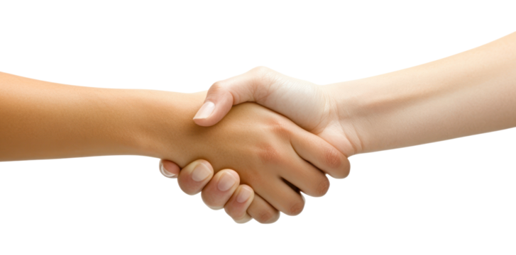 PNG Business women handshake collaboration understanding cooperation.
