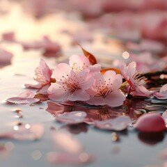 Cherry blossoms on water surface