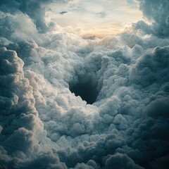 Clouds and dark hole in the sky