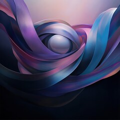 Abstract sphere in curved ribbon