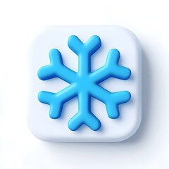 Obraz premium Blue Paper Cut Snowflake with Floral Design on White Background