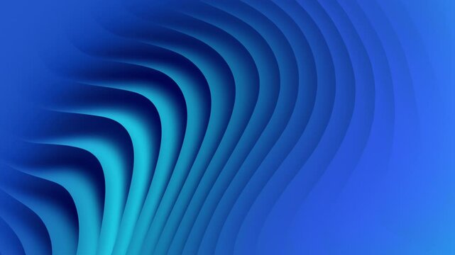 3d animation, abstract blue waves motion background. Smooth flowing and dynamic digital waveforms. Ideal for technology-themed backgrounds and presentations. Blue gradient background. 4k 60fps VJ loop