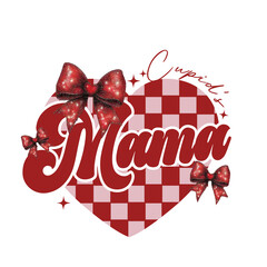 christmas greeting card with red ribbon